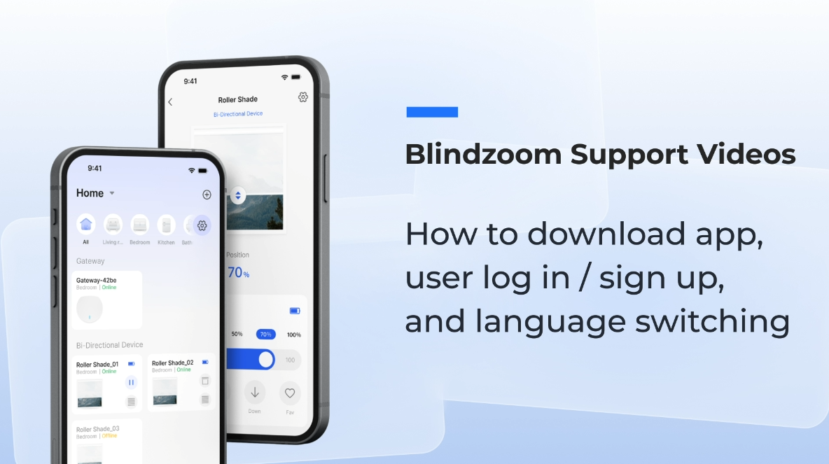 How to download the Blindzoom App and How to reregister, Login in?