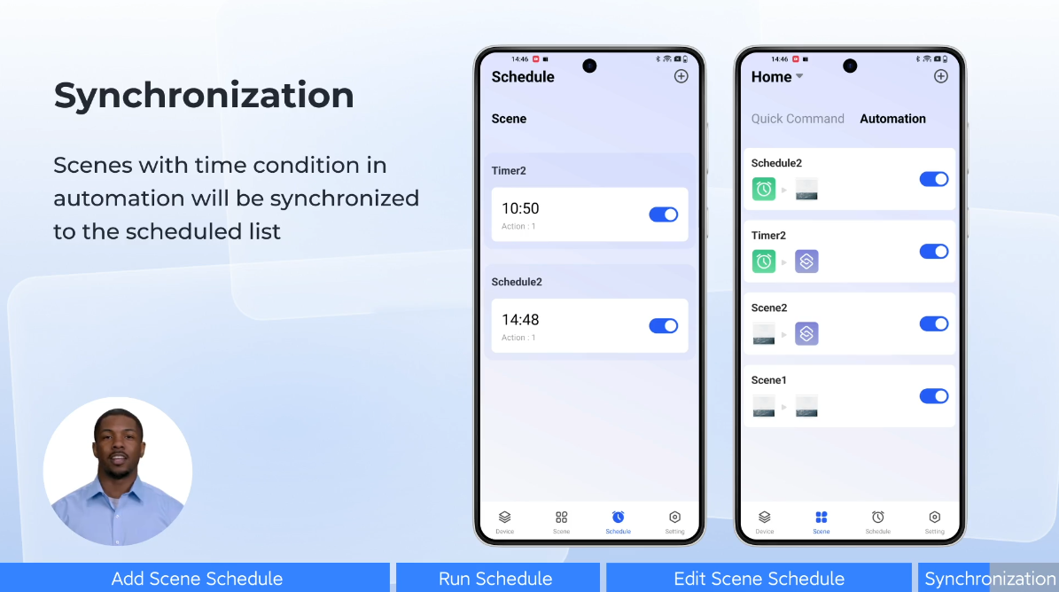 Scene Schedule Function in Blindzoom App